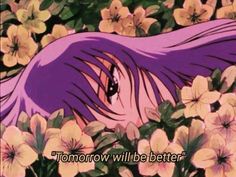 an anime scene with the words tomorrow will be better written in front of flowers and butterflies