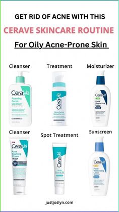 A step-by-step CeraVe skincare routine for acne-prone skin. This guide offers tips and product recommendations to achieve clearer skin. Cerave Skincare Routine, Acne Prone Skin Care Routine, Oily Skin Routine, Affordable Skin Care Routine, Cerave Skincare, Acne Prone Skin Care, Lotion For Oily Skin, Face Skin Care Routine, Oily Skin Care Routine