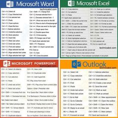 the microsoft powerpoint and outlook poster is shown in three different colors, including blue, orange