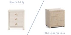 three different types of furniture with the words serena & lily