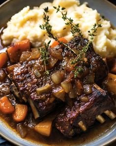 Indulge in the deliciousness of Cider Braised Short Ribs. Slow-cooked to perfection in a flavorful broth of apple cider and herbs. Cider Braised Short Ribs, Braised Beef Stew, Braised Pork Shoulder, Whipped Potatoes, Main Entrees, Asian Pork, Savory Herb, Beef Short Ribs