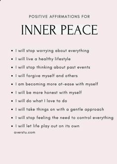 an inner peace poem with the words i will stop worrying about everything