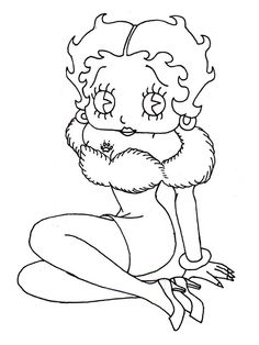 Betty Boop Coloring Pages Free Printable, Betty Boop Coloring Pages, Betty Boop Drawing, Christmas Lights Coloring Page, Pictures For Coloring, Work Stickers, Quilling Patterns