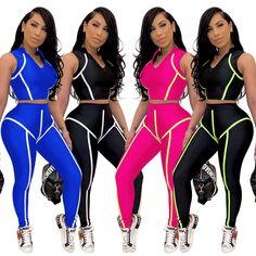 Vogue Women Sleeveless Bodycon Sporty Two Pieces Outfits Knit Fabric Dress, Striped Pant, Night Club Outfits, Jogging Suit, Pants Suit, Tracksuit Women, Casual Sets, Two Piece Set, Casual Pullover