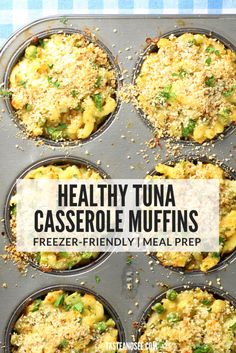 healthy tuna casserole muffins in a muffin tin