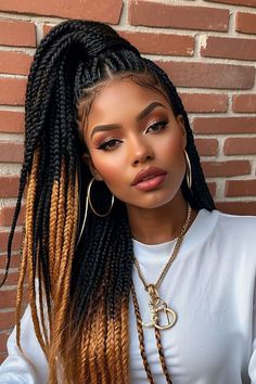 Knotless Box Braids Hairstyles For Black Women, Jumbo Knotless Twists, Hairstyles For Black Women Color, Knotless Box Braids Styles, Large Knotless Box Braids, Large Knotless, Braids Styles