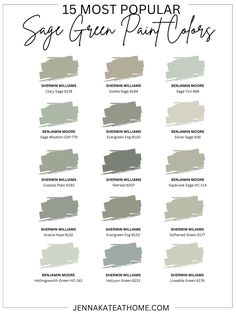 the most popular sage green paint colors from jenny kateathhome's blog