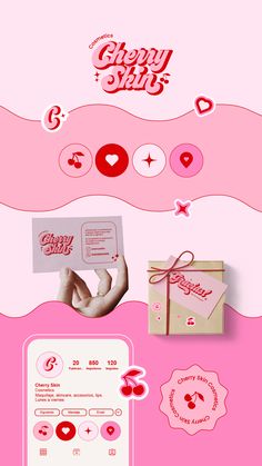 logo design ideas Colorful Visual Identity, Soft Logo Design, Cherry Logo Design, Makeup Graphic Design, Heart Logo Design Ideas, Ad Design Inspiration, Skincare Background, Skincare Design, Pink Branding