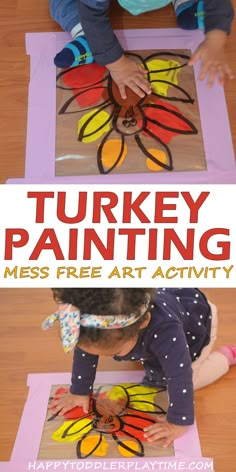 the turkey painting mess free art activity for kids