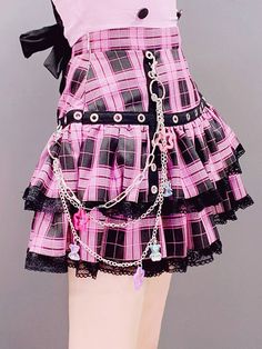 This price is for the waist chain only. SizeFree SizeLength46 Pink Goth Clothes, Pastel Emo Outfits, Silver Waist Chain, Pink Goth, Gothic Skirt, Y2k Star, Dolly Fashion, Goth Clothes, Wardrobe Makeover