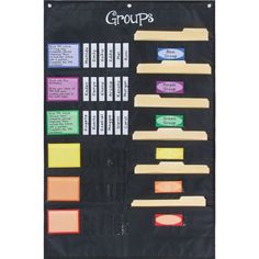 a bulletin board with several different types of sticky notes on the front and back of it