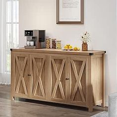 Wood Coffee Bar, Games Storage, Storage Cabinet Wood, Farmhouse Storage Cabinets, Amazon Furniture, Farmhouse Sideboard Buffet, Bedroom Upstairs, Coffee Bar Cabinet