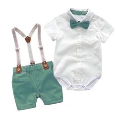 Stylish Baby Boy Clothes Suits Newborn Party Dress Soft Cotton Solid Rmper + Belt Pants Infant Toddler Set Online Wholesale - PrettyKid Baby Boy Birthday Outfit, Toddler Boy Romper, Stylish Baby Boy Outfits, Summer Romper Outfit, Boys Birthday Outfits, Outfit Suit, Gentleman Outfit, Suspender Pants, Romper Suit