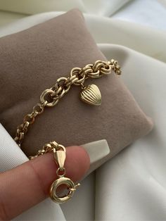 "ITEM DETAILS ❆All our jewelry are hand made with Love. ❆Material: 14K Gold ( 585). ❆Available colors: Gold, Rose Gold, White Gold. ❆Available Sizes: Look Size Option (Contact for different sizes) ❆Each item is made to order ❆ DO YOU LIKE THIS BRACELET? ❆ You can get more information about it below but if you have any questions, just click the \"Message Sergen Vural \" button and I will be very happy to hear from you ☺ PACKAGING ❆Comes ready to gift in a beautiful jewelry box. ❆It comes with a s Elegant Luxury Chain Bracelet With Heart Charm, Luxury Elegant Nameplate Bracelet, Luxury Gold Charm Bracelet With Logo, Luxury Vintage Charm Bracelet For Gift, White Gold Key Heart Bracelet Women, Luxury White Gold Polished Charm Bracelet, Classic Heart-shaped Bracelets With Lobster Clasp, Classic Heart Bracelets With Lobster Clasp, Luxury Heart Bracelet As A Gift