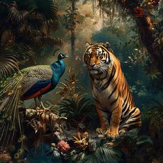 Tiger Images: Build Virtual Worlds with Nature's Palette Stairwell Mural, Tiger In Jungle, Tiger Paintings, Jungle Animal Art, Jungle Tiger, Tiger Images, Albino Animals, Tiger Painting