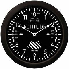 Clocks & Thermometers - Trintec Classic 14 Altimeter Wall Clock Aviation Office, Aviation Room, Aircraft Instruments, Aviation Decor, Altimeter, Pilot Gifts, Vintage Aviation, Quartz Clock, Injection Moulding