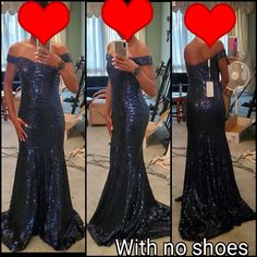 Gorgeous Gown, Nwt. I Ordered From The Jj's House Website And Did The Custom Size Option, But I Don't Really Care For The Way It Fits My Midsection. See Pic 3 For The Measurements That Were Ordered. Dress Has A Bra Hook Closure And Zips Closed In The Back. *For Reference, I Am 5'7", 34a - 27" Waist - 36.5" Hips, 126 Lbs. Blue Sequined Mermaid Gown, Blue V-neck Sequin Prom Dress, Blue Floor-length Sequin Dress, Blue Jovani Prom Dress, Prom Colors, Bra Hooks, Mermaid Gown, House Dress, Gorgeous Gowns