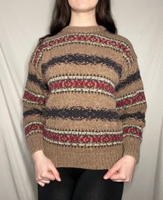 Very cozy and warm vintage Gant grandpa sweater. Cozy Brown Crew Neck Sweater, Vintage Fall Sweater For Cold Weather, Fall Vintage Sweater For Cold Weather, Vintage Crew Neck Sweater For Fall, Cozy Fit Fair Isle Pattern Sweater, Cozy Fit Fair Isle Sweater, Brown Crew Neck Sweater For Cold Weather, Retro Brown Crew Neck Sweater, Cozy Fair Isle Pattern Sweater