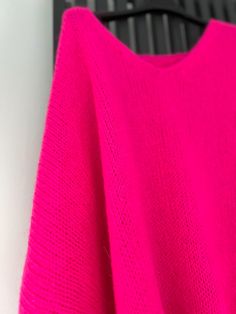 Dropped shoulders  V-neckline  Long relaxed silhouette  Full length sleeves  One Size fits 8 to 16 Material 40% Acrylic 30% Polyamide 22% Mohair 8% Wool Mohair Jumpers, Mohair Wool, Pullover Sweater Women, Women Pullover, Dark Pink, Chunky Knit, Pullover Sweaters, Sweater Outfits, Length Sleeve