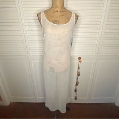 Stunning White Mesh Gown, Slip Dress Very Delicate Can Be Used As A Bathing Suit Coverup Or Lingerie/Nightgown Brand Is Tahari, Retails For 330, Bought For 197 Size 10, Fits Small & Medium Elegant Lace Maxi Dress Beach Cover-up, Elegant Lace Maxi Dress For Beach Cover-up, Elegant Sheer Maxi Dress As Beach Cover-up, Sleeveless Lace Maxi Dress For Beach Cover-up, Elegant Sheer Maxi Dress For Beach Cover-up, Sheer Fitted Maxi Dress For Beach, White Sheer Maxi Dress For Daywear, Slip Gown, Lingerie Nightgown