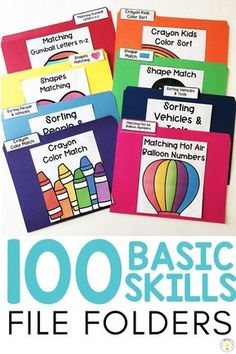 the 100 basic skills file folders are great for kids to practice their writing skills