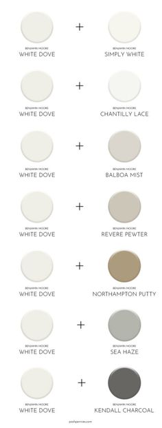 the different shades of white paint