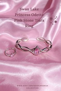 Barbie Swan Lake Jewelry, Swan Lake Princess, Princess Odette, Barbie Ring, Barbie Cosplay, Barbie Rapunzel, Barbie Swan Lake, Fairy Tale Jewelry, Barbie Pink Dress