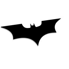 the batman symbol is shown in black on a white background, with no shadow or text