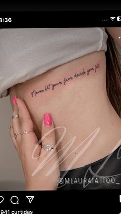 a woman's stomach with a tattoo that reads, mom let your heart beat you up