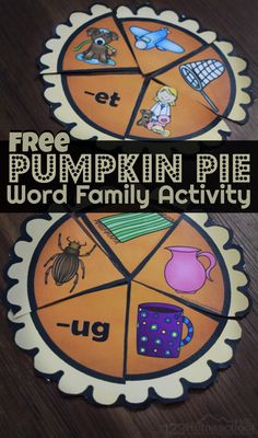 the free pumpkin pie word family activity