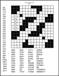 the crossword puzzle is shown in black and white, with numbers on each side