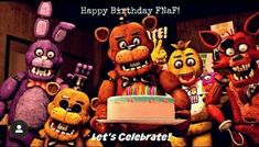 five stuffed animals holding a birthday cake with the words happy birthday matt on it's side