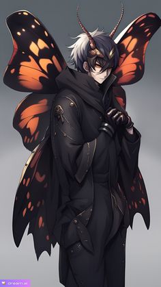 Moth Boy Character, Cat Oc Human Male, Moth Humanoid Male, Insect Oc Male, Mothman Human, Moth Character Design Male, Moth Boy Oc, Moth Oc Male