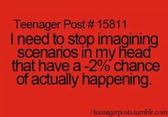 a red background with black text that reads teenager post 1381 i need to stop magging