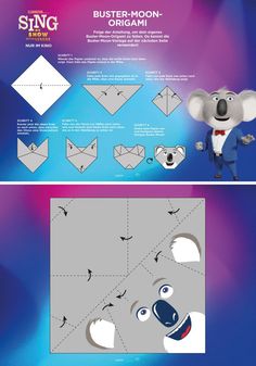 the instructions for how to make an origami koala with paper and scissors