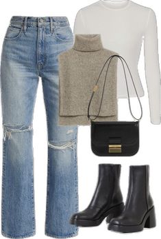 Minimalist Fall Fashion, Chicago Outfit, Aesthetic Nyc, Thanksgiving Outfit Ideas, Thanksgiving Outfits, Looks Country, Punk Boots, Chunky High Heels, Stylish Work Outfits