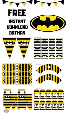 batman birthday party printables and decorations for the kids to use on their cake