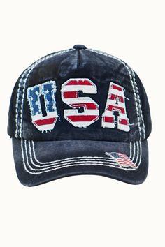 Celebrate your patriotic spirit with our AMERICA USA Theme Cap. This stylish black cap features eye-catching flag details, including a USA flag charm and vibrant contrast stitching for a bold look. Crafted with an adjustable buckle, it ensures a comfortable fit for everyone with its one-size-fits-most design. Perfect for showing your national pride or adding a touch of Americana to any outfit. Whether you're at a game or out on the town, this unisex cap is your go-to accessory for a classic, all-American style. Patriotic Hats Made In Usa For Memorial Day, American Style Curved Brim Baseball Cap For Memorial Day, American Flag Print Hat For Memorial Day, Patriotic American Flag Print Hat For Memorial Day, Casual American Flag Baseball Cap For Memorial Day, Patriotic Baseball Cap For 4th Of July, Patriotic Baseball Cap For Memorial Day, Americana Hat With American Flag Print For Memorial Day, Patriotic Trucker Hat For Sports Events