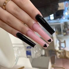 Black Xl Nails, Xl Tapered Square Nails, Xl Nail Ideas, Nail Art Ballerina, Tips Acrylic Nails, Flake Nail, French Coffin, Xl Nails, Art Ballerina