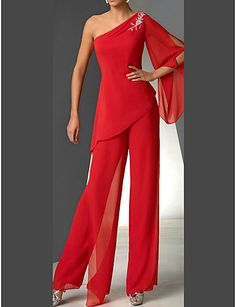 I like this. Do you think I should buy it? Mother Of The Bride Dresses Vintage, Chiffon Pants, Two Piece Jumpsuit, Gowns Prom, Mother Of The Bride Dress, Chiffon Long Sleeve, Mother Of The Bride Dresses, Moda Fashion, Wedding Gown