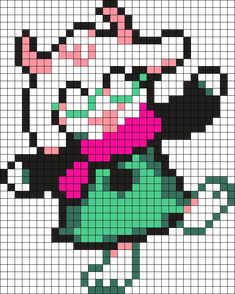 a cross stitch pattern with an image of minnie mouse