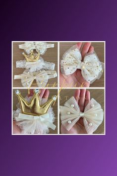 Ivory Baby Headband Set - 3pcs Crown and Bow Design, Baby Girl Gift, Baby Shower, Soft Nylon Hair Accessories Make your little one feel like royalty with this adorable Ivory Baby Headband Set. Featuring a beautiful crown design and delicate bow headbands, this set is perfect for special occasions and everyday elegance. Product Features: Set of 3pcs: Includes a stylish crown headband and two charming bow headbands, each with intricate pearl and star details. Soft and Stretchy: Crafted from a comf Gifts For Expecting Parents, Bow Headbands, Headband Set, Expecting Parents, Crown Design, Crown Headband, Baby Headband, Bow Design