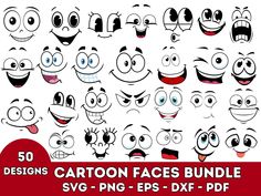 50 cartoon faces with different expressions and expressions for each character in the video game, which includes