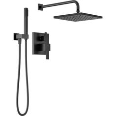 the shower head and handset are shown in black