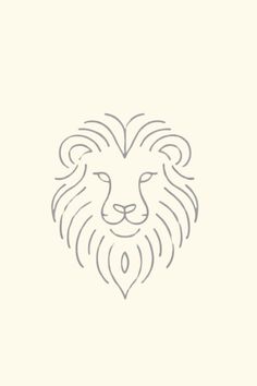 a drawing of a lion's head on a white background