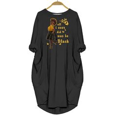 African American Shirt All I Ever Did Was Be Black Womens Pocket Dress Long Sleeve Loose Batwing Shirt Black Girl Gift Ideas WBG657 Easy 30 day return policy Girl Gift Ideas, Batwing Shirt, Pro Black, Dress Shirts For Women, Black Gift, American Shirts, Dress Long Sleeve, Halloween Women, Pocket Dress