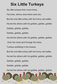 the six little turkeys poem