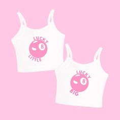 EACH SHIRT IS SOLD SEPARATELY Pink 8 Ball Big Little Family Shirts // 8 Ball Big Little Reveal Shirts // Big Little Sorority Shirts Want more customization options? Head over to our website~ www.madebymollz.com Item Details: ☆ BELLA + CANVAS - Unisex Jersey Tee ☆ GILDAN- Youth Jersey Tee (Baby Tee) ☆ BELLA + CANVAS - Micro Ribbed Scoop Tank Care: ☆ Wash with similar colors using cold water ☆ Tumble dry on low heat Check out some of our best-selling products! :) ☆ Classic Lightning Bolt Sorority Shirt: https://www.etsy.com/listing/782240364/kappa-delta-lightning-sorority-shirt?ref=shop_home_active_18&crt=1 ☆ Heart Eyes Sorority Sweatshirt: https://www.etsy.com/listing/955373515/heart-eyes-sorority-sweatshirt-greek?ref=shop_home_feat_1 ☆ Pink Cell Phone Sorority Sticker: https://www.etsy.com Soroity Shirts, Pink Big Little Reveal, Big Little Shirt Ideas, Big Little Themes Sorority, Pink 8 Ball, Big Little Themes, Big Little Shirts Sorority, Big Little Reveal Shirts, Big Little Reveal Themes