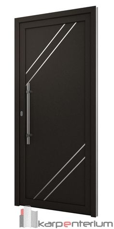 an image of a black door with metal bars on the bottom and side paneling