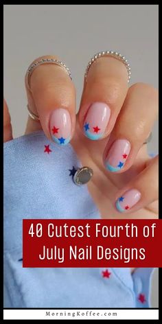 July 4 Manicure, Nude Fourth Of July Nails, Flag Day Nails, 4th Of July Nails Pastel, Cool 4th Of July Nails, Simple Acrylic Nail Designs For Summer 4th Of July, 4h Of July Nails, Elegant Patriotic Nails, Light Blue 4th Of July Nails